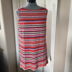 J. Jill Striped Tank Top, Orange & Pink, Size S